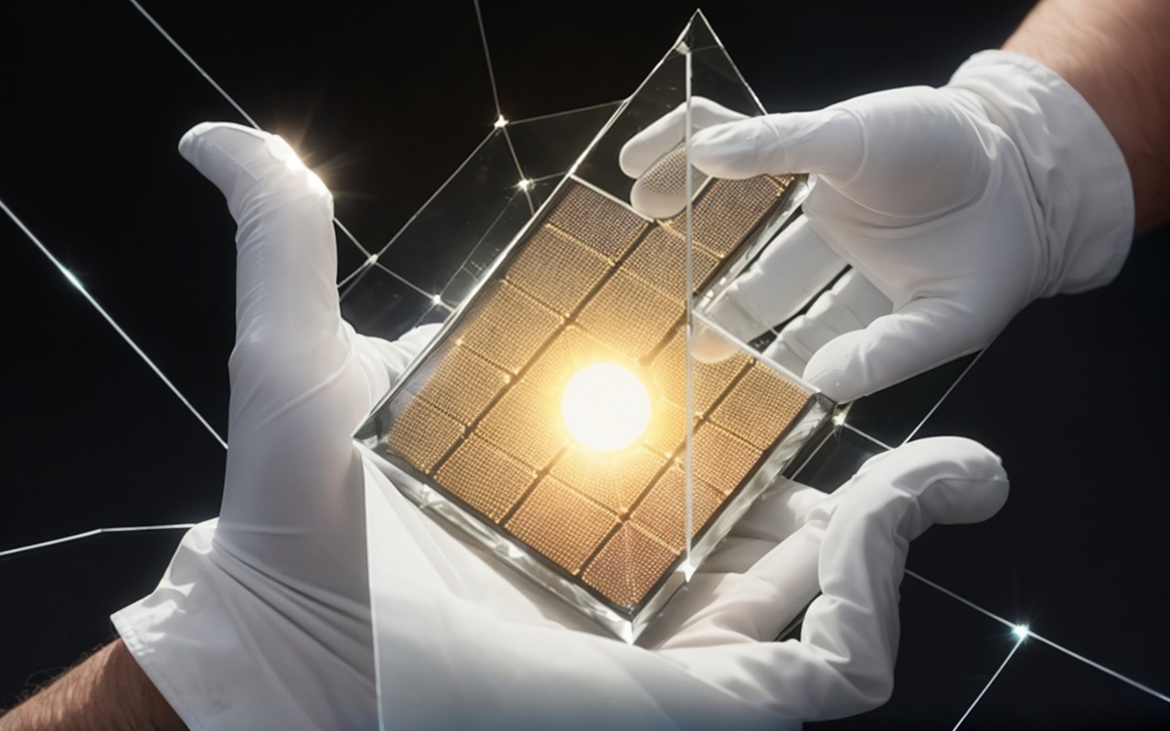 Semi-transparent solar glass panel